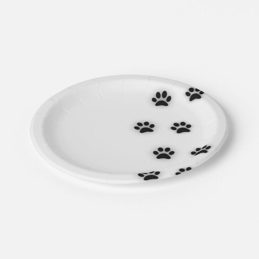 猫の足によっては紙皿がパーティを楽しみます ペーパープレート (アングル)