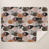 猫の足のパターンが多い シェルパブランケット (正面(横))