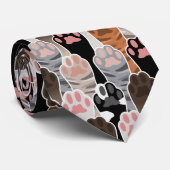 猫の足のパターンが多い ネクタイ (ロール)