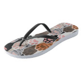 猫の足のパターンが多い ビーチサンダル (アングル)