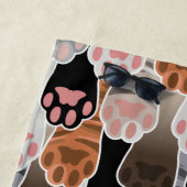 猫の足のパターンが多い ビーチタオル (インサイチュ)