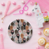 猫の足のパターンが多い ペーパープレート (パーティー)