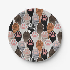 猫の足のパターンが多い ペーパープレート