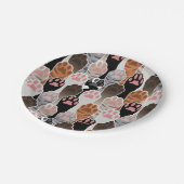 猫の足のパターンが多い ペーパープレート (アングル)