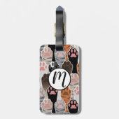 猫の足のパターンが多い ラゲッジタグ (裏面縦)