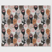 猫の足のパターンが多い ラッピングペーパー (フラット)