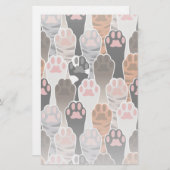 猫の足のパターンが多い 便箋 (正面/裏面)