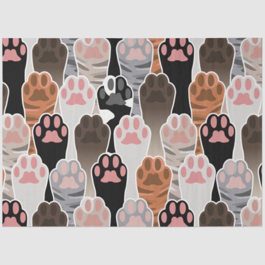 猫の足のパターンが多い 薄葉紙 (正面)