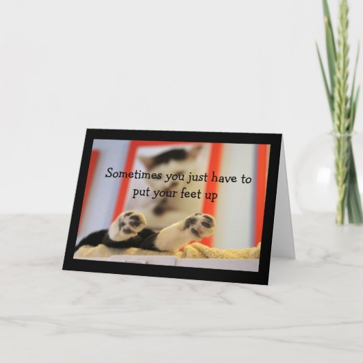 猫の足は願いが叶う カード (正面)