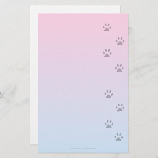 猫の足跡の筆記用紙 便箋 (正面/裏面)