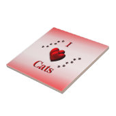 猫の足跡の陶器のタイル I Heart Cats タイル (側面)