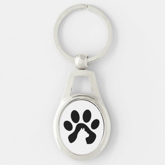猫の足跡キーチェーン、ギフトにぴったり キーホルダー (正面)