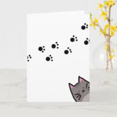 猫の足跡クリスマスカード カード (黄色い花)