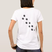 猫の足跡プリント レディースTシャツ Tシャツ (裏面)