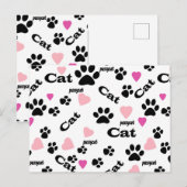 猫の足跡 インビテーションポストカード (正面/裏面)