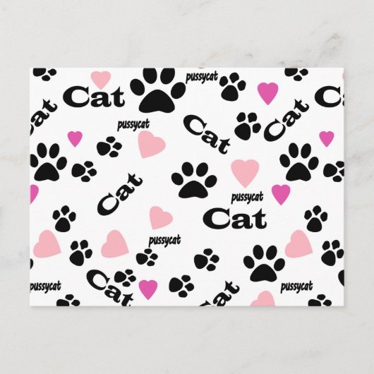 猫の足跡 インビテーションポストカード (正面)