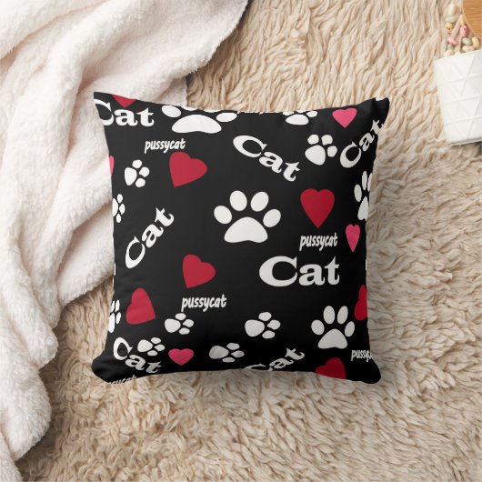 猫の足跡 クッション (ブランケット)