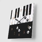 猫の足跡 スクエア壁時計 (傾斜)