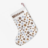 猫の足跡 スモールクリスマスストッキング (裏面 (吊り時))