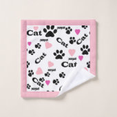 猫の足跡 バスタオルセット (ウォッシュタオル)