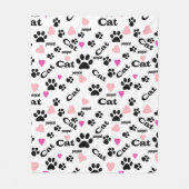 猫の足跡 フリースブランケット (正面)