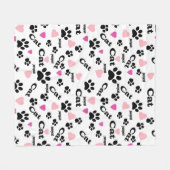 猫の足跡 フリースブランケット (正面(横))