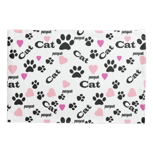 猫の足跡 枕カバー (裏面)