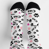 猫の足跡、足跡、足跡、猫、動物 ソックス (上部)