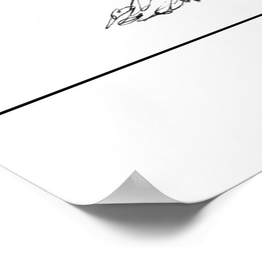 猫の跳ね上げ2 ポスター (角)