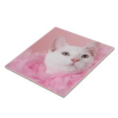 猫の身に着けている羽毛製の襟巻 タイル (側面)