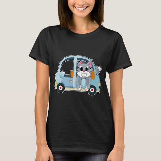 猫の車 Tシャツ (正面)