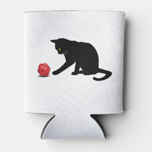 猫の転がサイコロRPGロールの遊ゲーム 缶クーラー (正面)