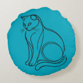猫の輪郭 ラウンドクッション (裏面)