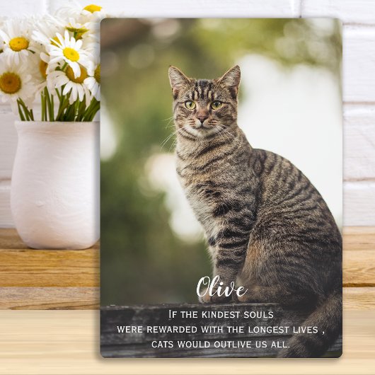 猫の追悼ギフト - ペットの喪失の記念品 - 猫の追悼 フォトプラーク