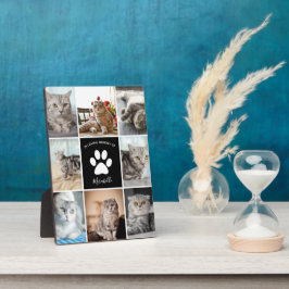 猫の追悼 オーダーメイド ペットの写真 コラージュ 足跡 フォトプラーク