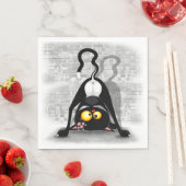 猫の逆さおもしろいのキャラクター スタンダードランチョンナプキン (インサイチュ)