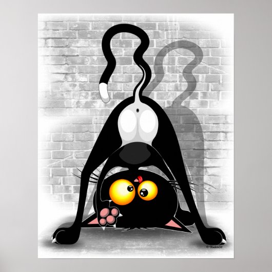 猫の逆さおもしろいのキャラクター ポスター (正面)