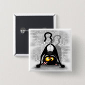 猫の逆さおもしろいのキャラクター 缶バッジ (正面&裏面)