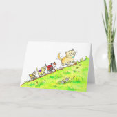 猫の通学初日の挨拶 カード (正面)