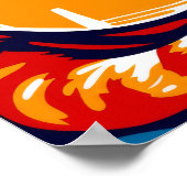 猫の遊ギターアウトドアポスター ポスター (角)