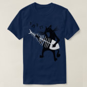猫の遊ギター音楽好きのロック・クリ転がスマス Tシャツ (デザイン正面)