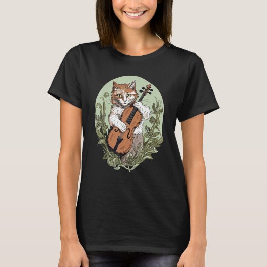 猫の遊ザ・ヴァイオリンinコテージコーレ tシャツ (正面)