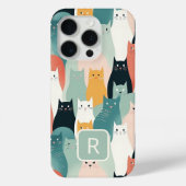 猫の遊ニュートラルなパステルパターン Case-Mate iPhoneケース (裏面)
