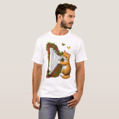 猫の遊ハープ Tシャツ (正面フル)