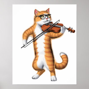 猫の遊バイオリン ポスター