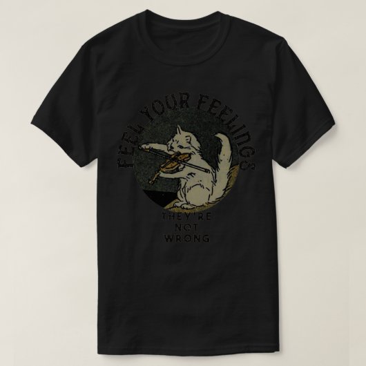 猫の遊バイオリン Tシャツ (デザイン正面)