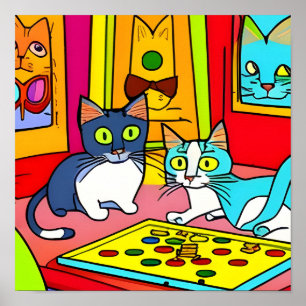 猫の遊ボードゲーム ポスター