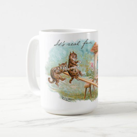 猫の遊姿を見る コーヒーマグカップ (正面左)