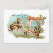 猫の遊姿を見る ポストカード (正面)