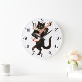 猫の遊番上 ラージ壁時計 (ホーム)